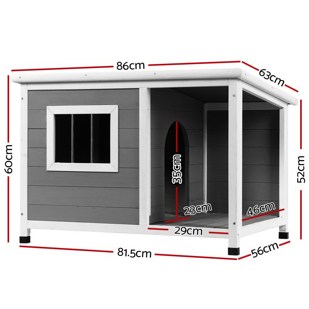 i.Pet Dog Kennel House Large Wooden Outdoor Pet Kennels Indoor Puppy Cabin Log โ image 2