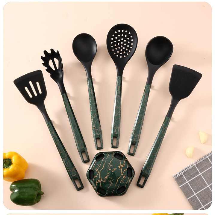 White And Black Set High-Temperature Resistant 7-Piece Silicone Kitchen Utensils Set – Non-Stick Cooking Tools, Food-Grade Silicone, Heat-Resistant Spatulas — image 4