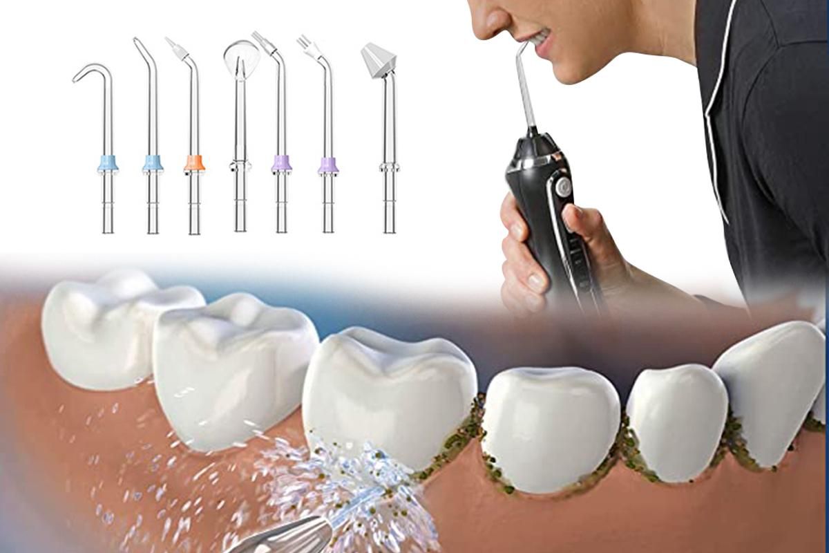 Cordless Electric Water Flosser Dental Oral Irrigator Water Teeth Cleaner Picks for Home Travel with 7 Jet Tips Dental Care -Black โ image 2