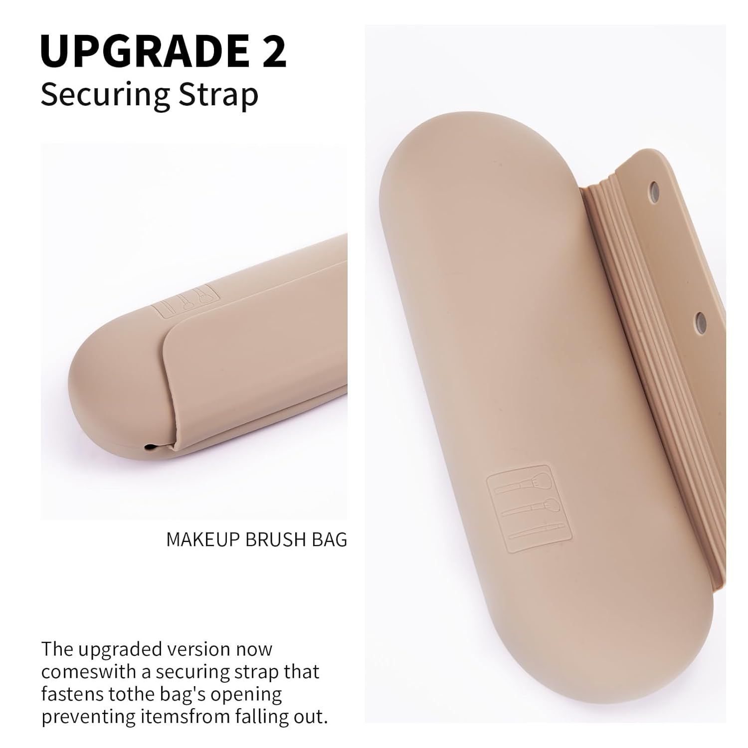 Silicone Makeup Brush Holder Travel Cosmetic Bag：Sot Portable Cosmetic ace Brushes Holder with Upgrade Anti-all Out Magnetic Closure, Large Travel Makeup Brush — image 3