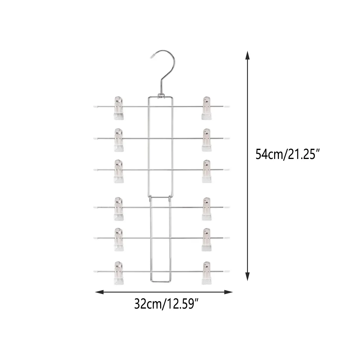 2PCS 6-Tier Pants Hanger Closet Organizer Skirt Hangers with Clips Space Saving — image 3