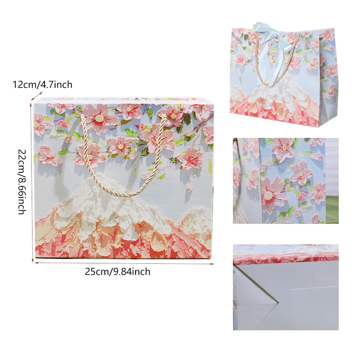 50PCS Cloud Mountain Petals Cream Wind Stereo Oil Painting Paper for Gift Wrapping - B — image 4