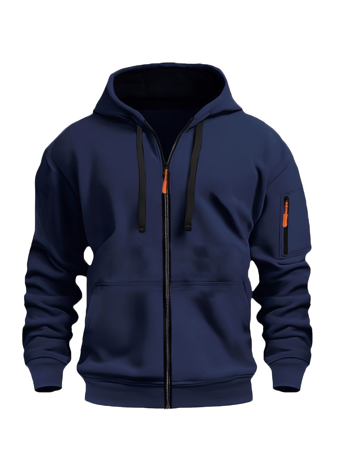 Unisex Hoodie Zip-Up Hoodie Autumn Winter Jacket Fleece Jacket Outdoor Training - Gray - Size S(AU S/EU46) โ image 4