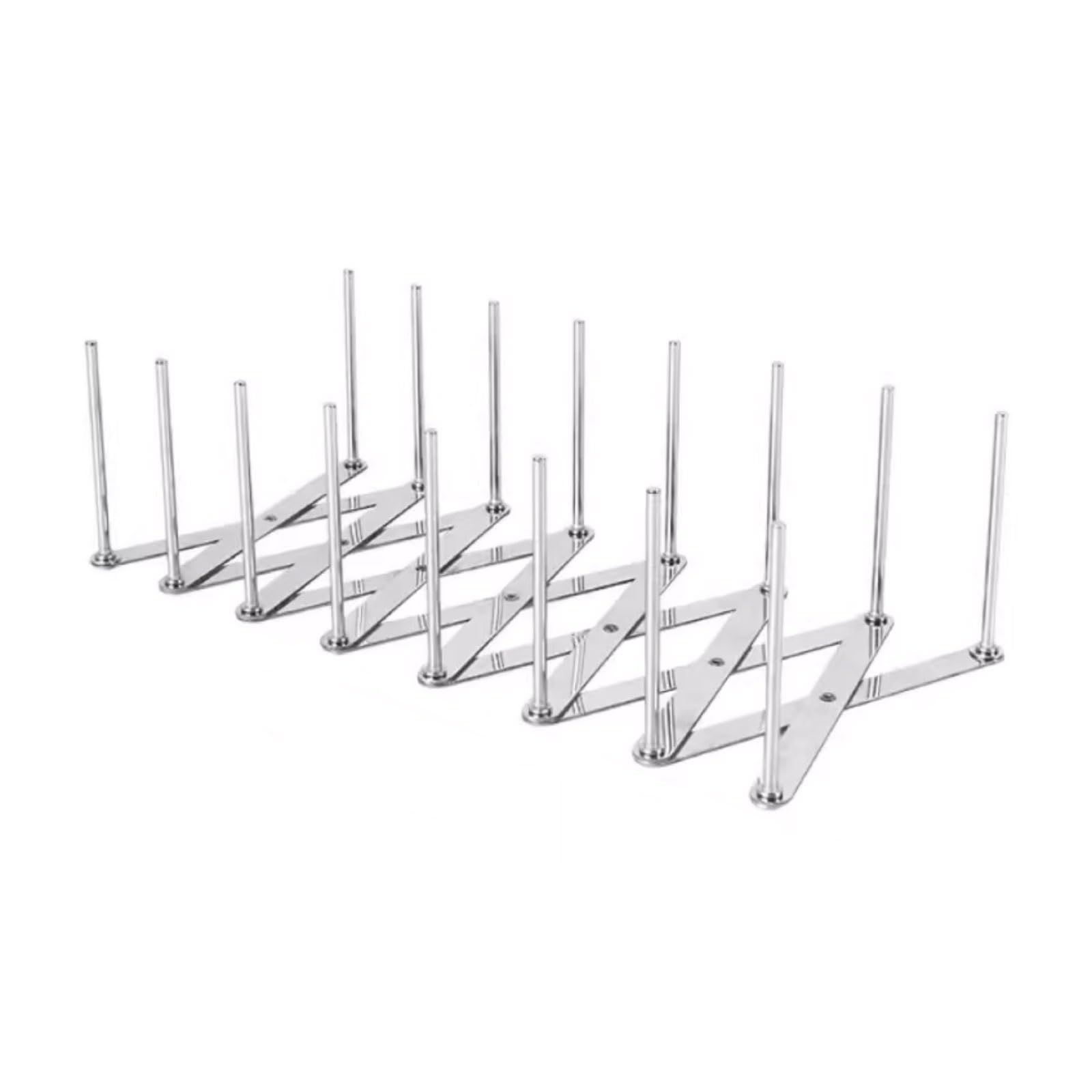 Pot Lid Organizer Pot Lid Holder Adjustable Pot Lid & Plate& Pans multipurpose Organizer Rack Holder Stainless Steel Dish Plate Drying Rack(Long 7-grid design) — image 2