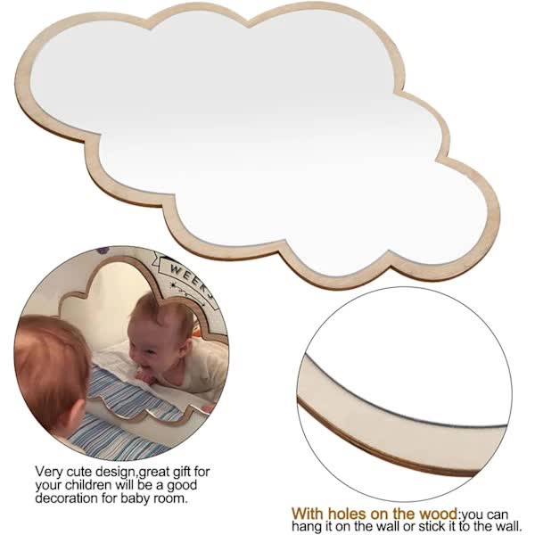 Clouds Wall Mirror for Kids Rooms, Child-Safe Real Acrylic Mirror, Nursery Decor — image 3