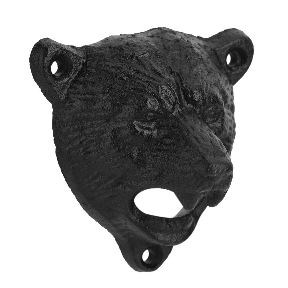 1Pc Cast Iron Bear Shape Wall Mounted Beer Soda Glass Bottle Cap Opener Kitchen Bar Tools Hot โ image 5