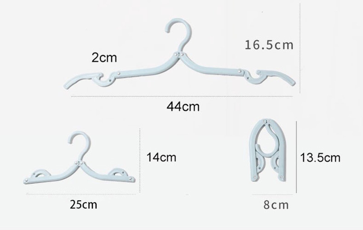 Hangers - Plastic Hangers - Set of 16 foldable plastic travel hangers - Space-saving and non-slip hangers - Multifunctional travel accessory - Suitable for โ image 4