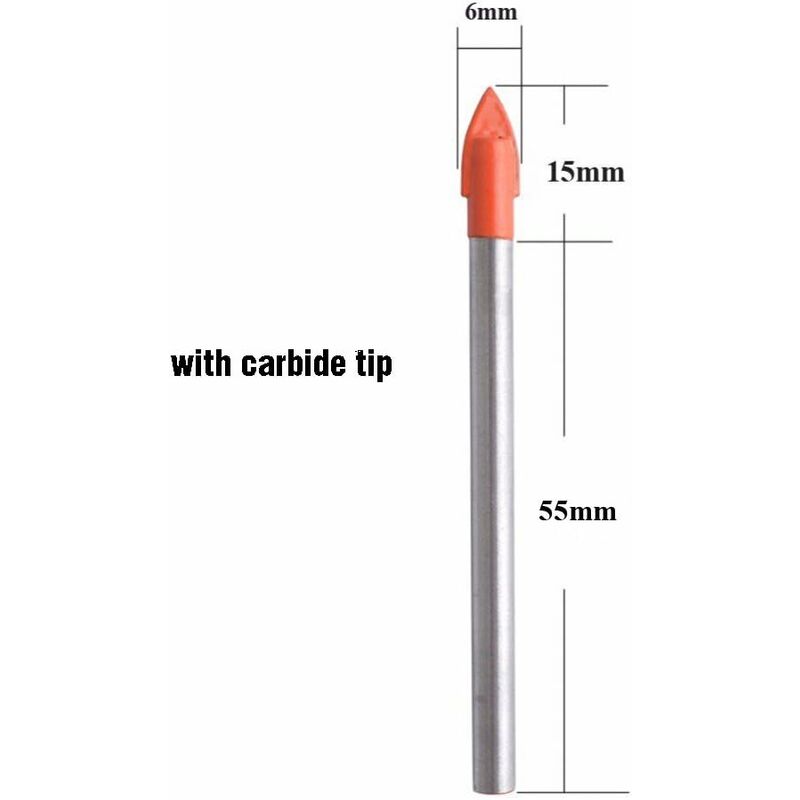 10 Steel Drill Bit For Tile Glass Ceramic Marble And Mirror 6Mm Tungsten Carbide Tip For Hard And Fragile Materials — image 2