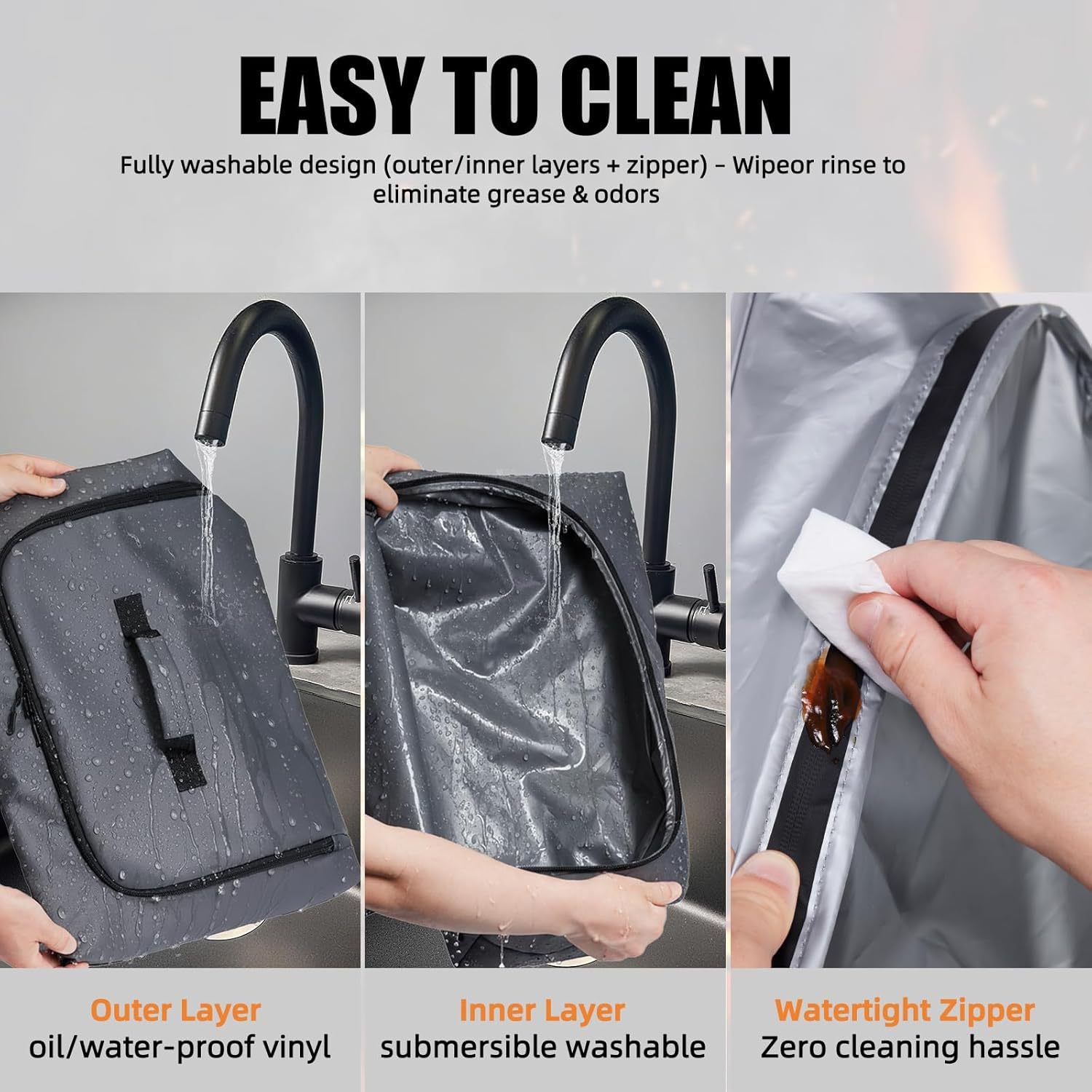 BBQ Blanket for Resting Meat, Leak-Proof Insulated Meat Resting Bag, 270° Top Opening for Large Briskets, Turkey, Washable Smoker Accessories Gifts for Men or — image 5