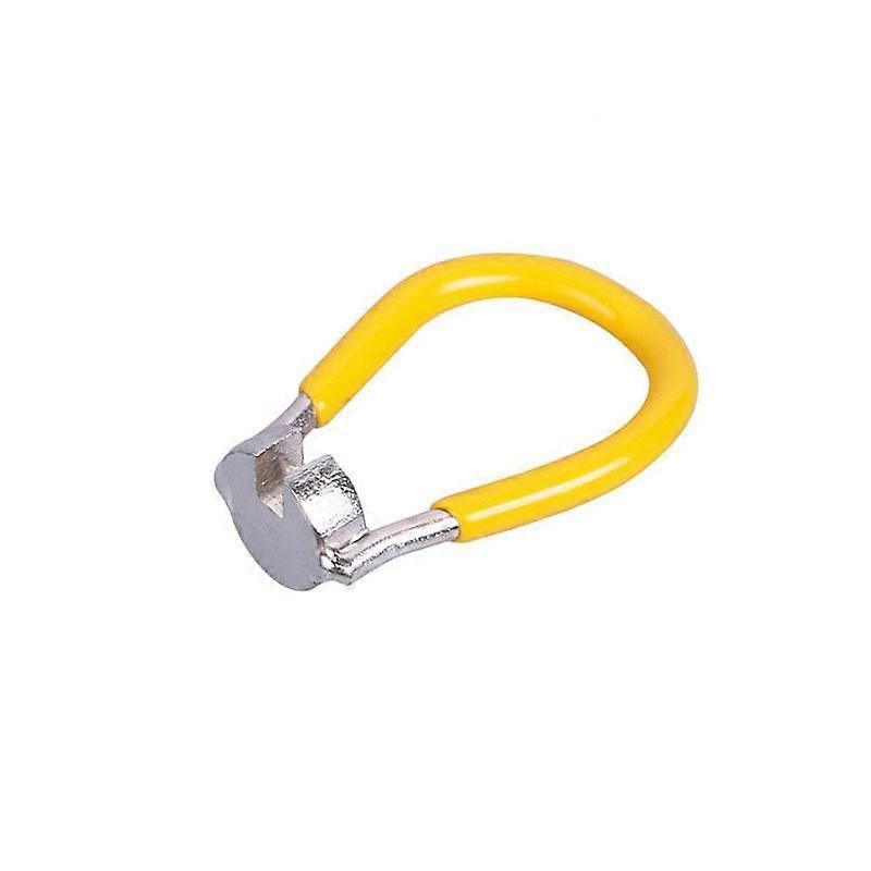 Bicycle Spoke Wrench Wheel Truing Tool Bike Spoke Adjustment Repair Tool Steel Rim Alignment Tool with Rubber Grip - Yellow
