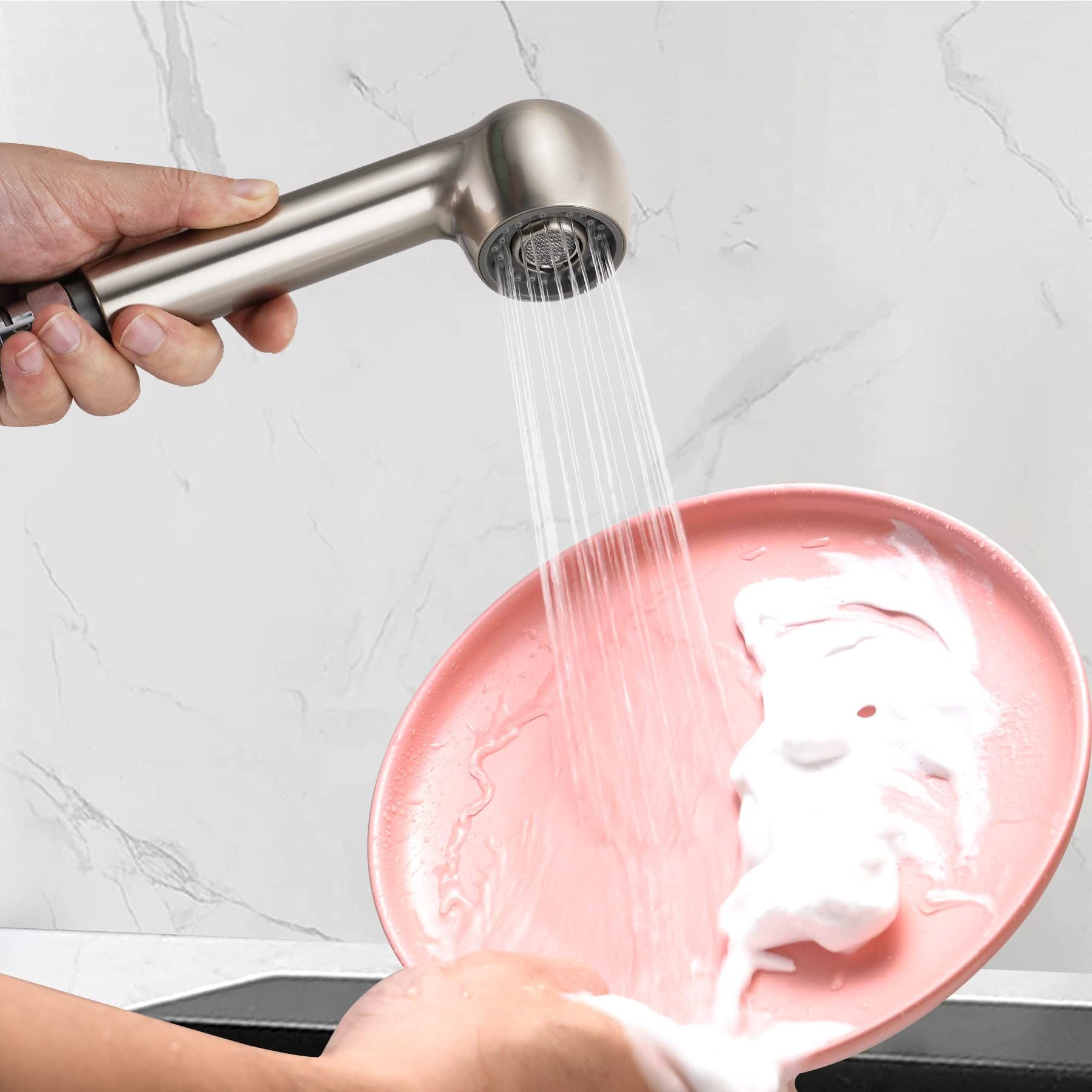Kitchen pull-out faucet nozzle shower accessories pull-out head dishwashing sink pressurized splash proof faucet — image 4