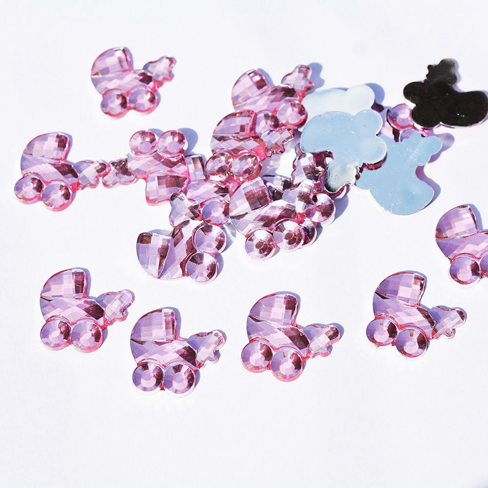 100pcs Baby Shower Birthday Party Gift Decoration Toy Accessories (Pinkcarriage) โ image 3
