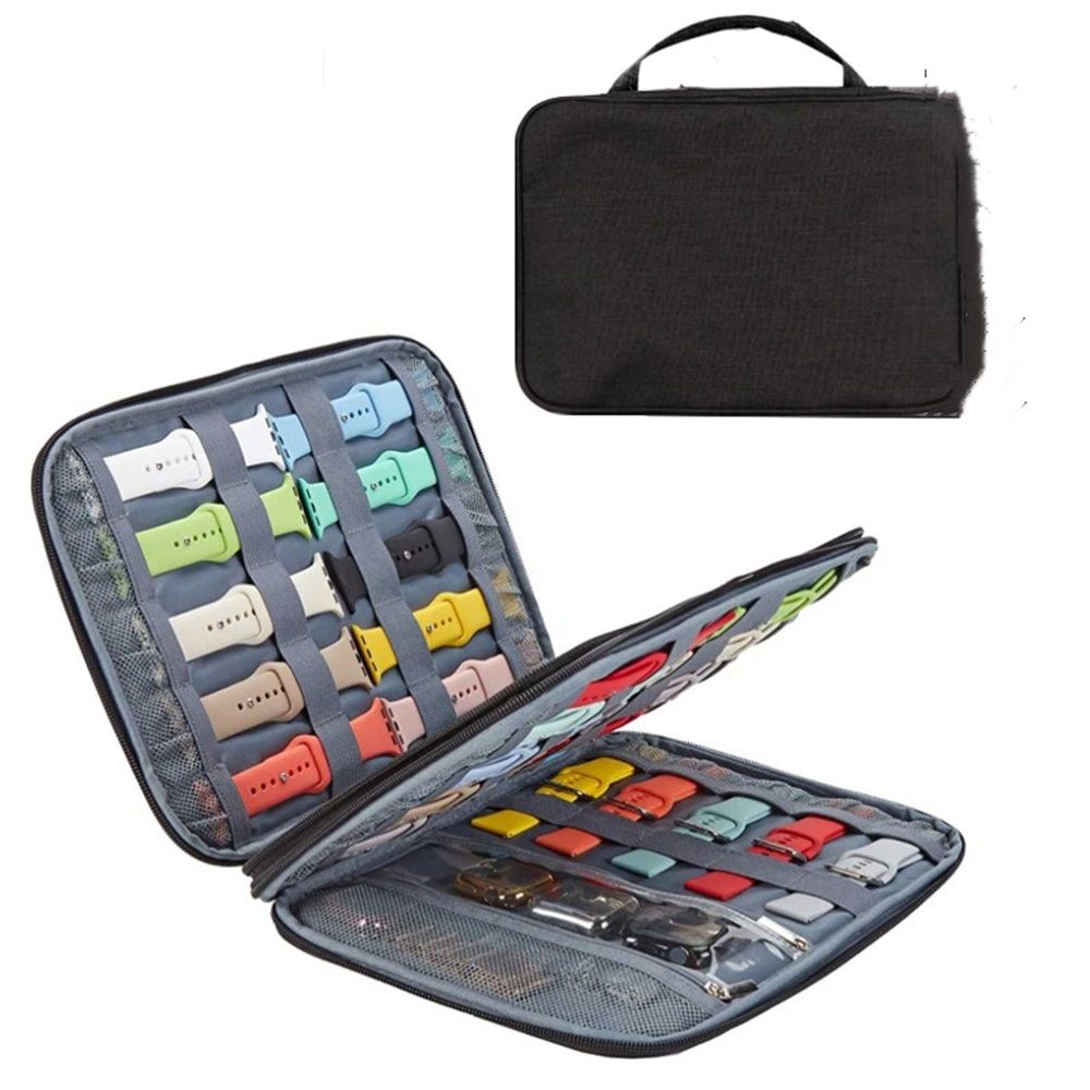 35 Slots Watch Bands Storage Bag, Watch Band Carrying Case Fit for Most Sizes of Watch Straps, Watch Band Holder Organizer,Bag Only (Black) — image 2