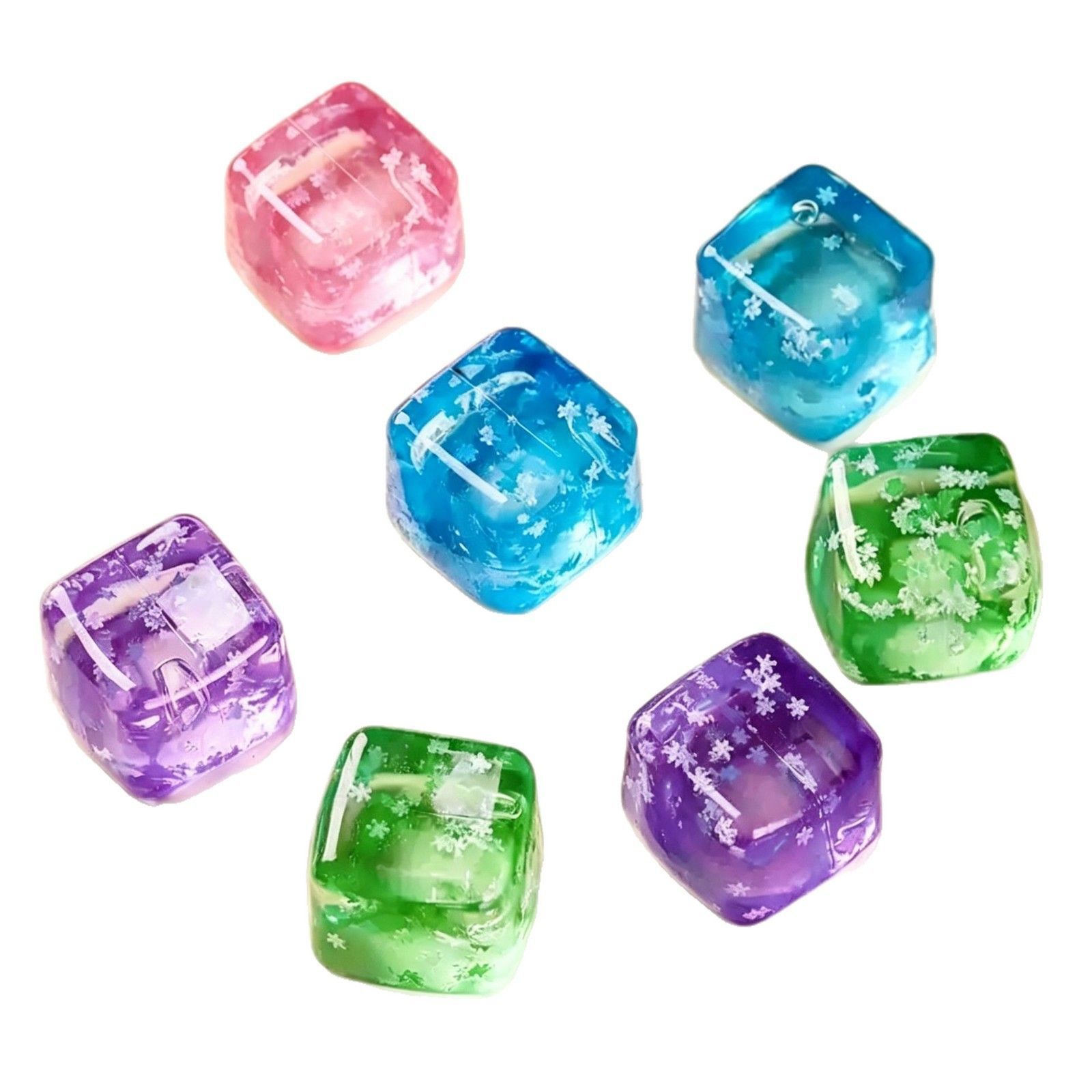 Snowflake Ice Cube Squishy Toy Pink