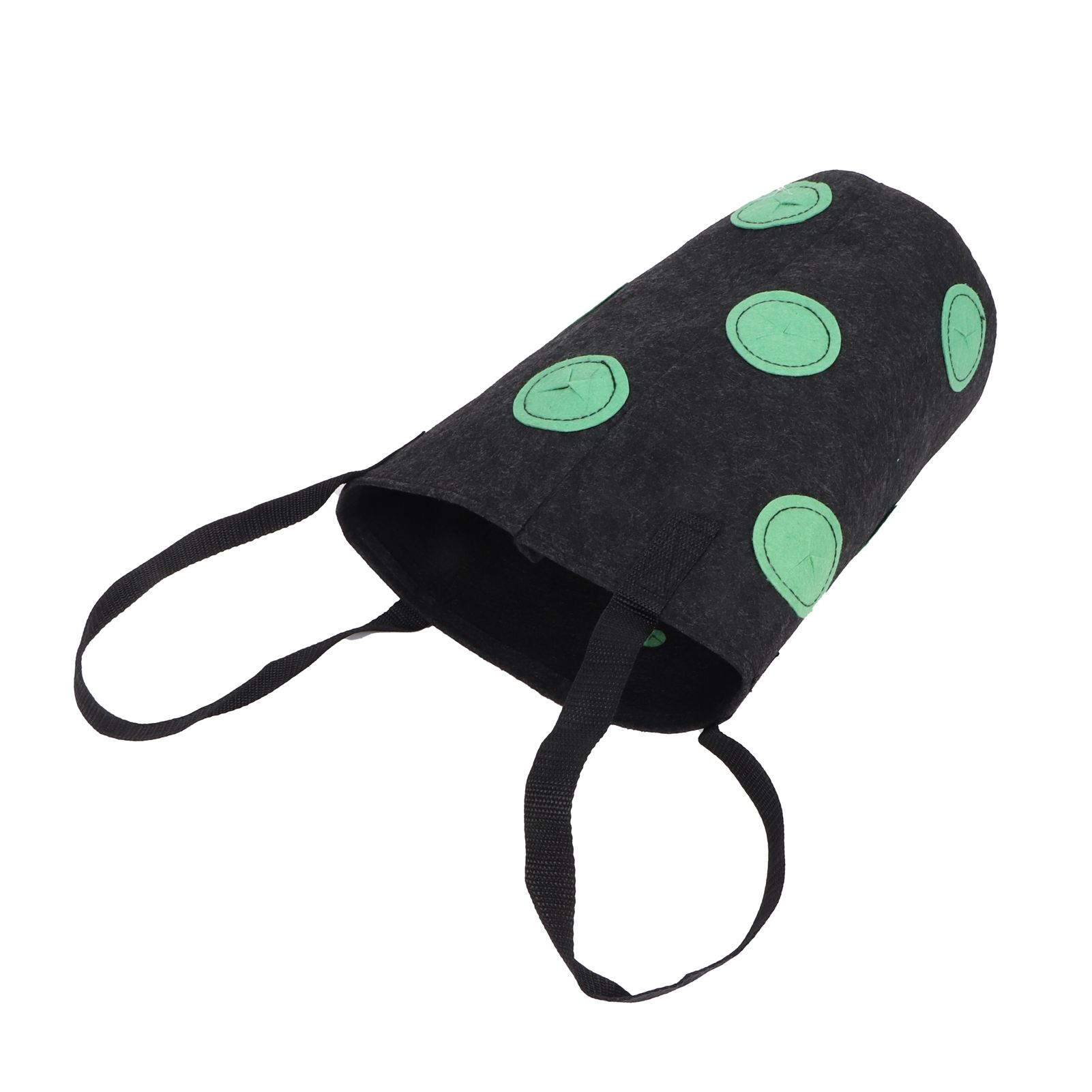 12 Holes Strawberry Planter Bag with Handles Portable Felt Plant Growing Bag for GardenBlack 20x35cm — image 4