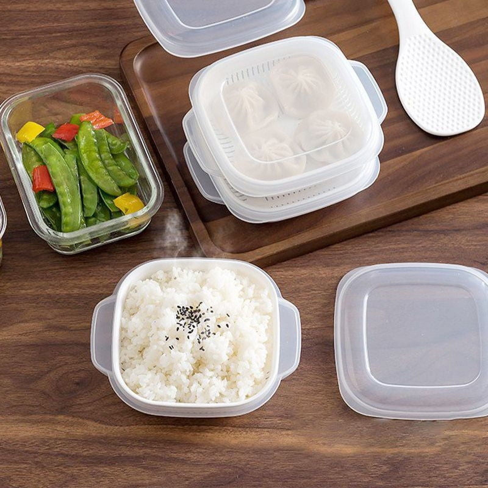 2 Pieces Microwave Steamer Bowls with Lids, Microwave Safe Plastic Food Containers for Vegetables, Noodles, 15 x 13 x 5 cm — image 5