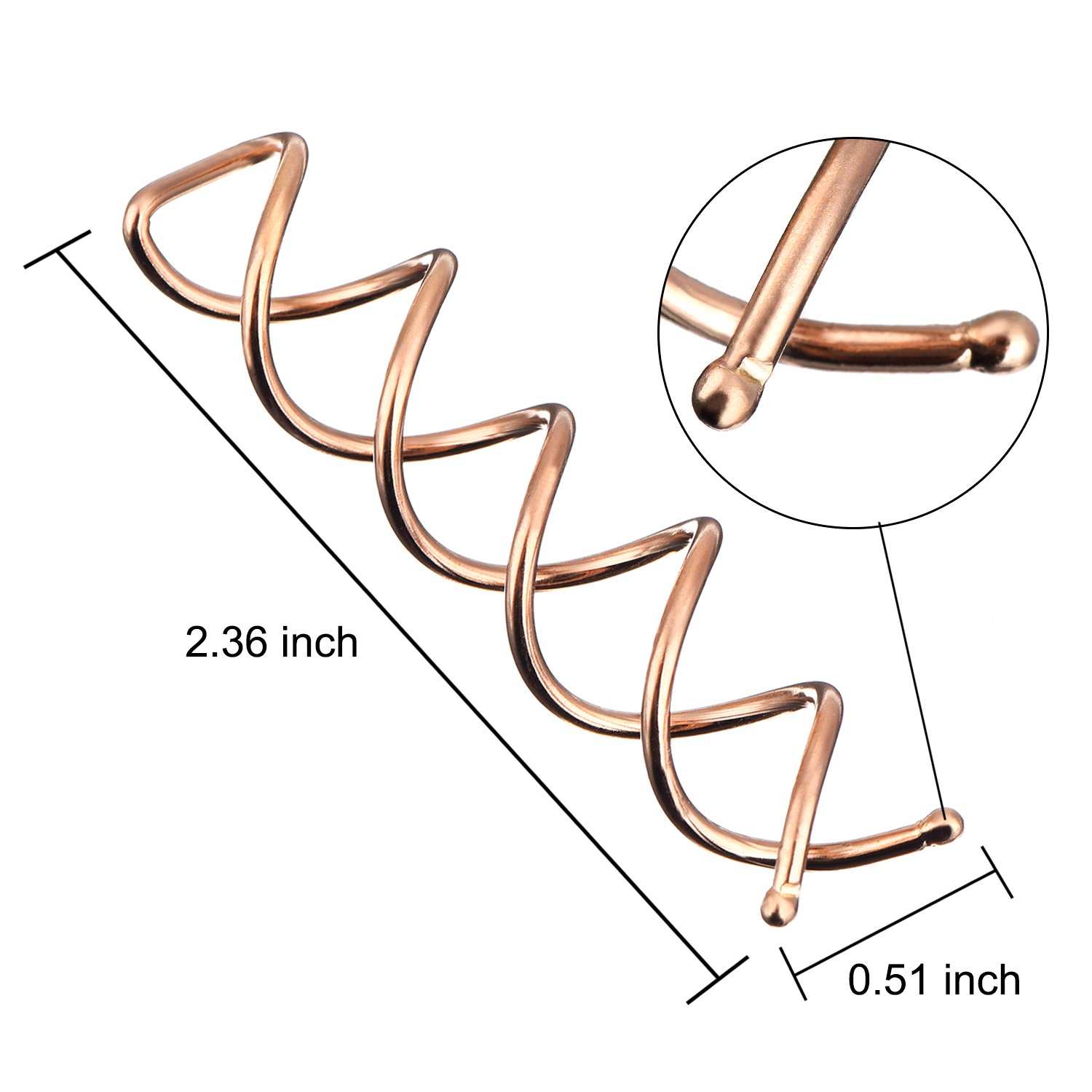 Spiral hair pins - rotating clips - knot rollers - DIY - rotating styling - hair sticks - hair styling tools - 20-piece set - rose gold — image 2