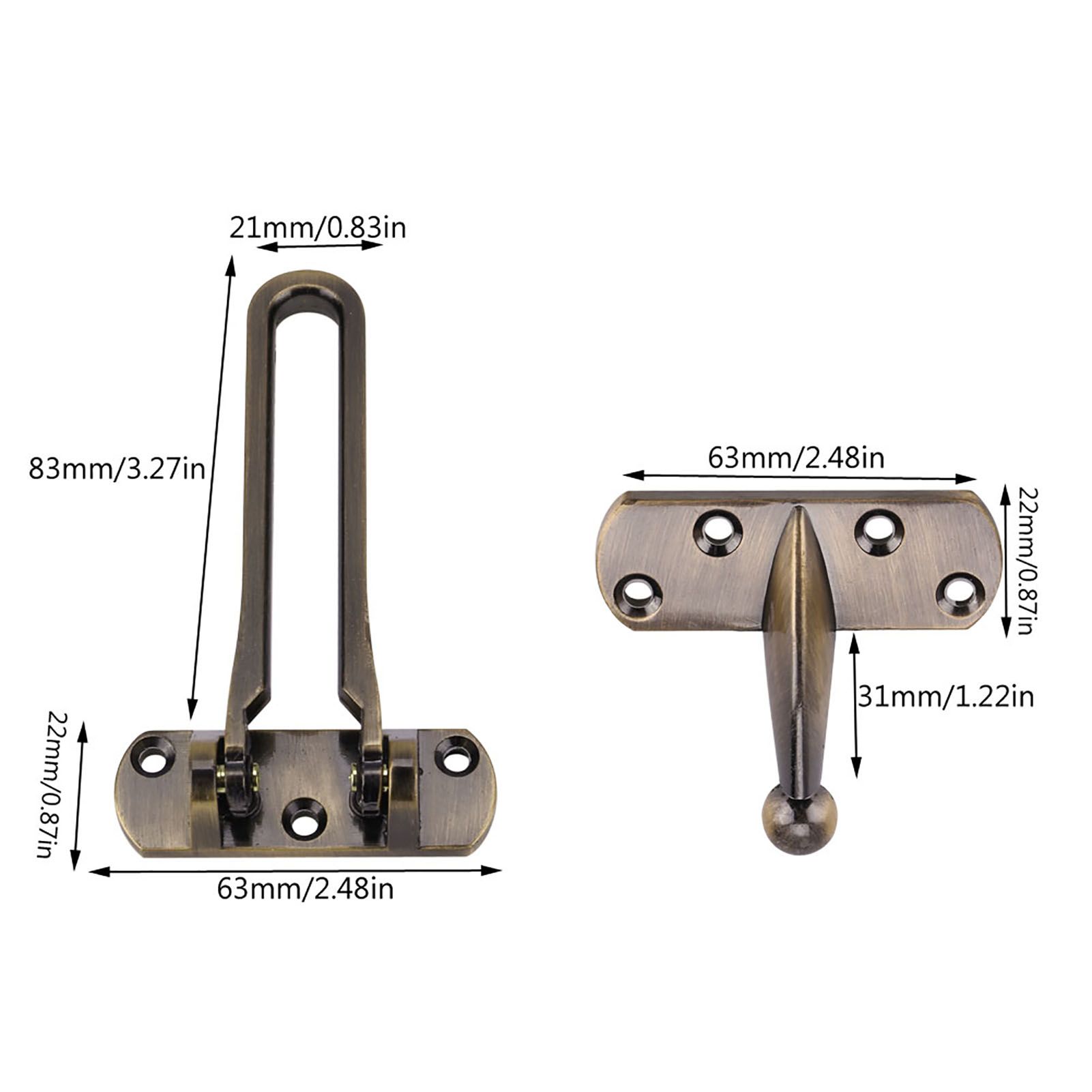 Heavy Duty Zinc Alloy Safety Guard Security Door Lock Latch for Home Hotel Door (Bronze) — image 4