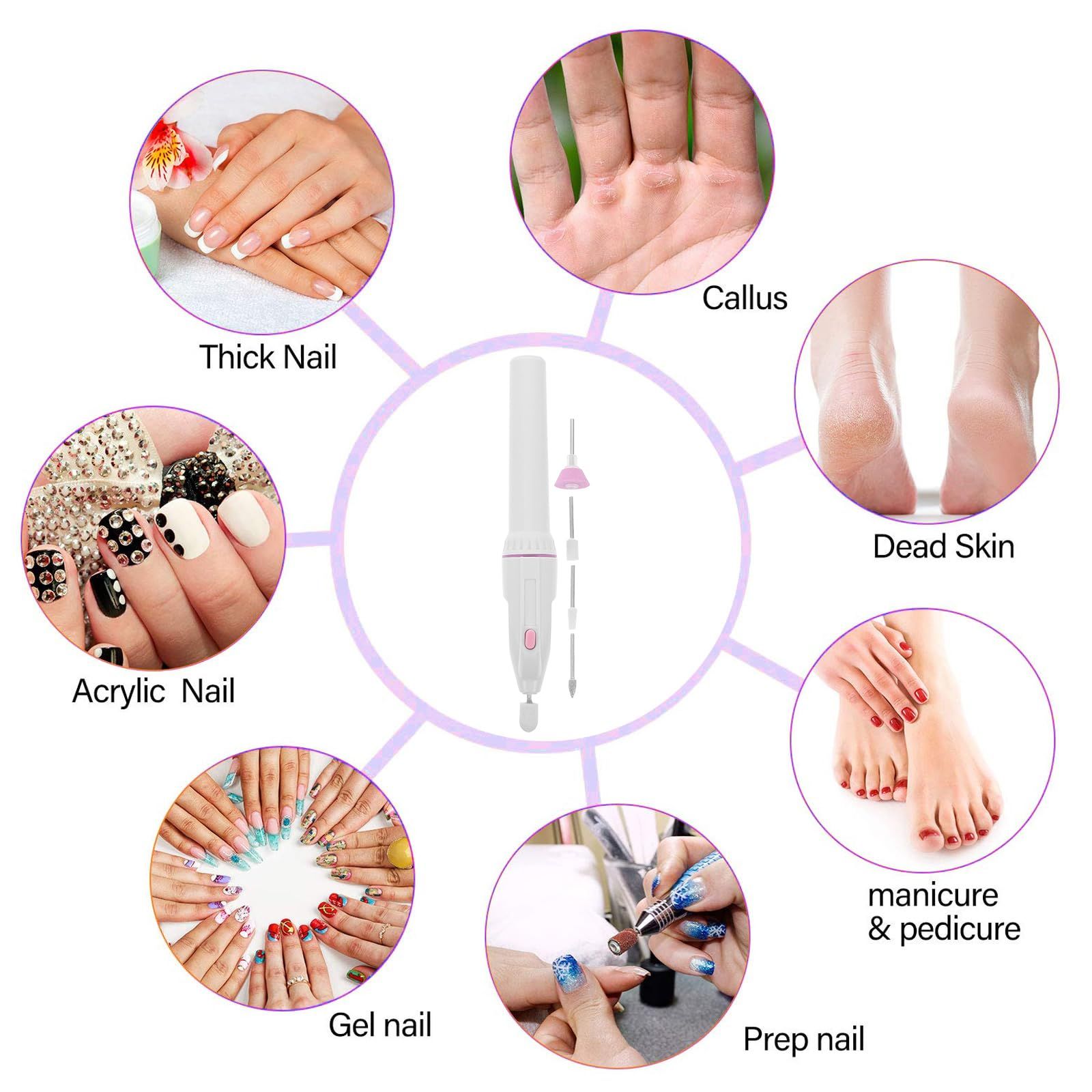 Electric Nail Files, Gifts for Women Mum, Nail Drill Set for Acrylic Gel Nails, Portable Manicure Pedicure Kit with Nail Drill Bits — image 5