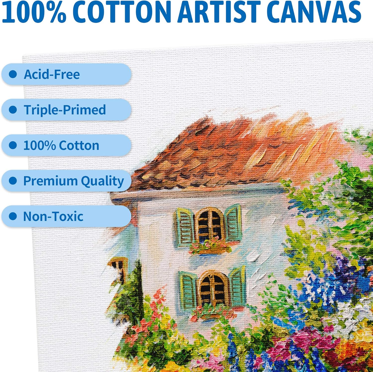 Painting Canvas Panel Boards - 5x7 Inch Art Canvas,24 Pack with 12x16 Inch Canvas Board Super Value 12 Pack,100% Cotton,Primed Canvas Panel,Acid Free,Artist — image 4