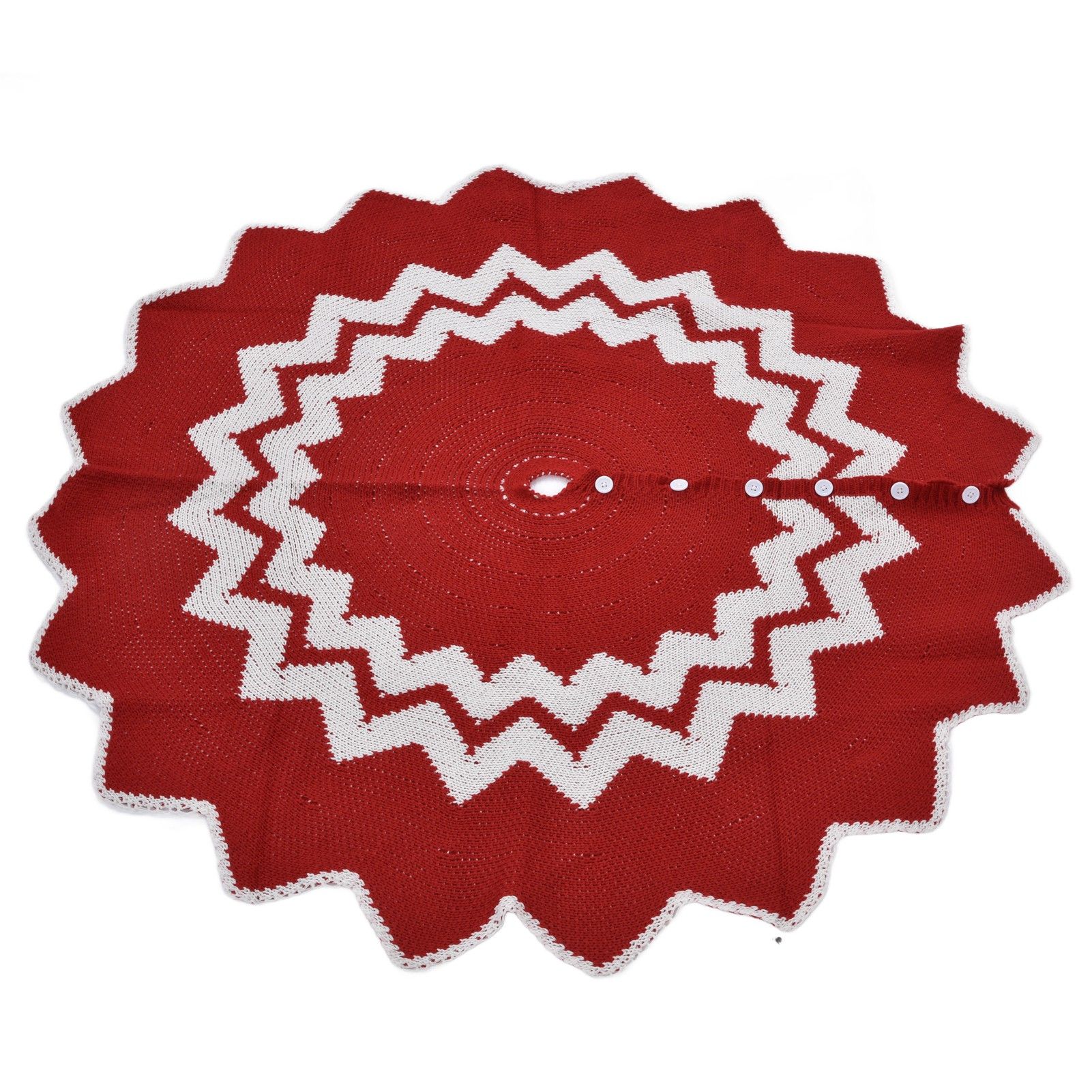 Christmas Tree Skirt Acrylic Fiber Knitting Floor Mat Cover Pad Xmas Party Home Decoration Props — image 5