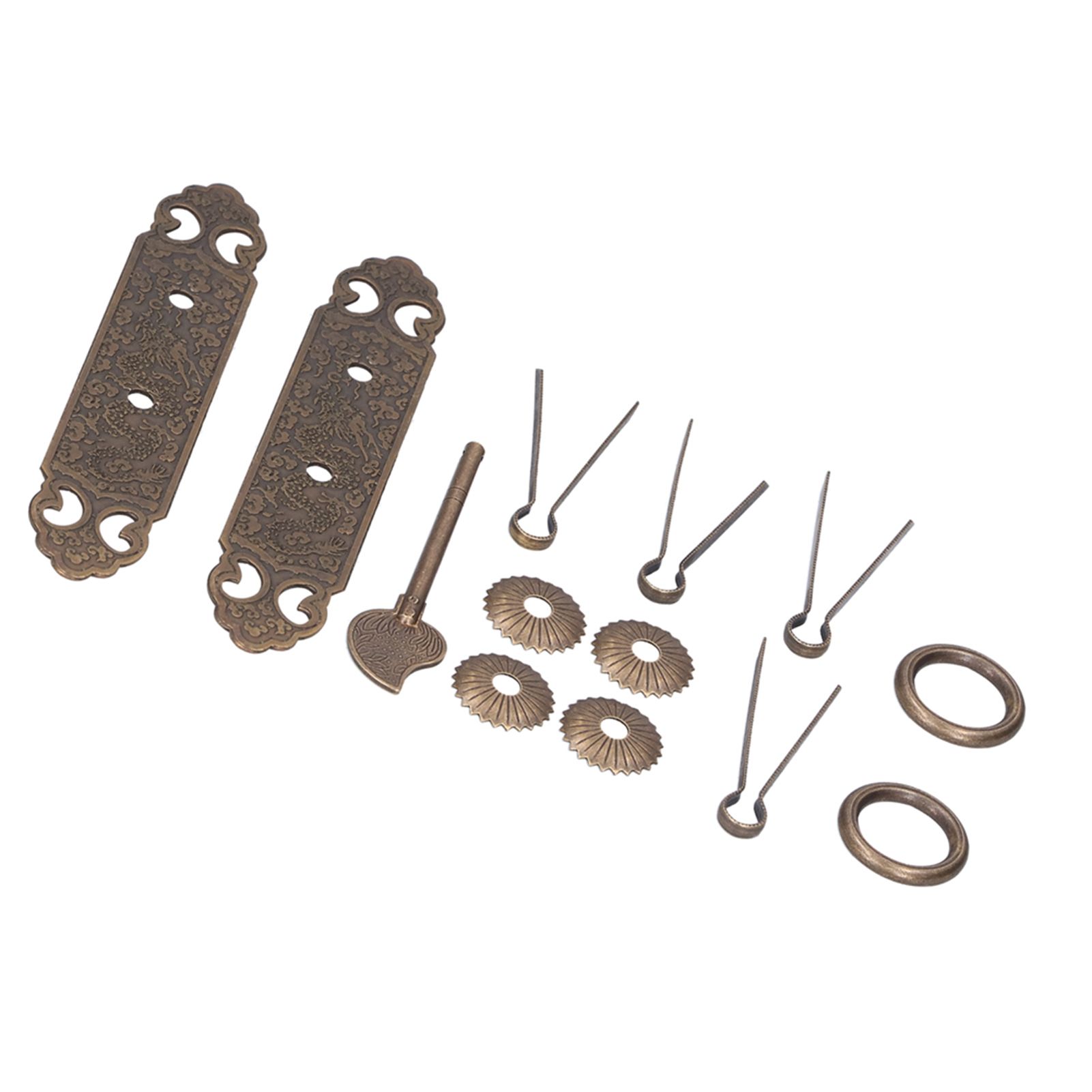 Door Handle Antique Brass Exquisite Pattern Straight Bar Handle Accessories for Cabinet Wardrobe — image 4