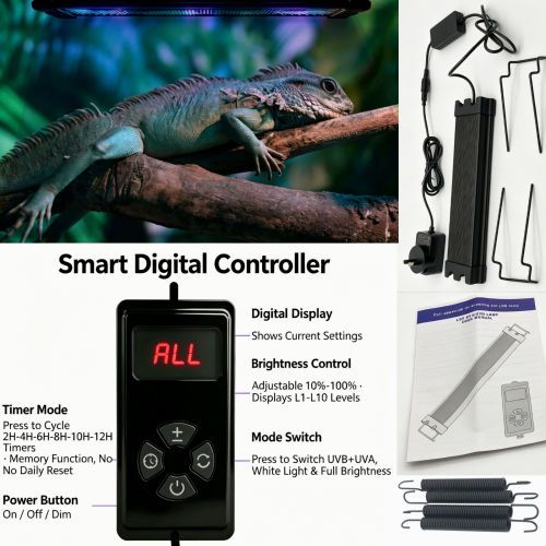 40cm Adjustable Reptile 5.0UVA UVB Lamps LED Light for Reptile Tanks Pet Lighting System — image 3