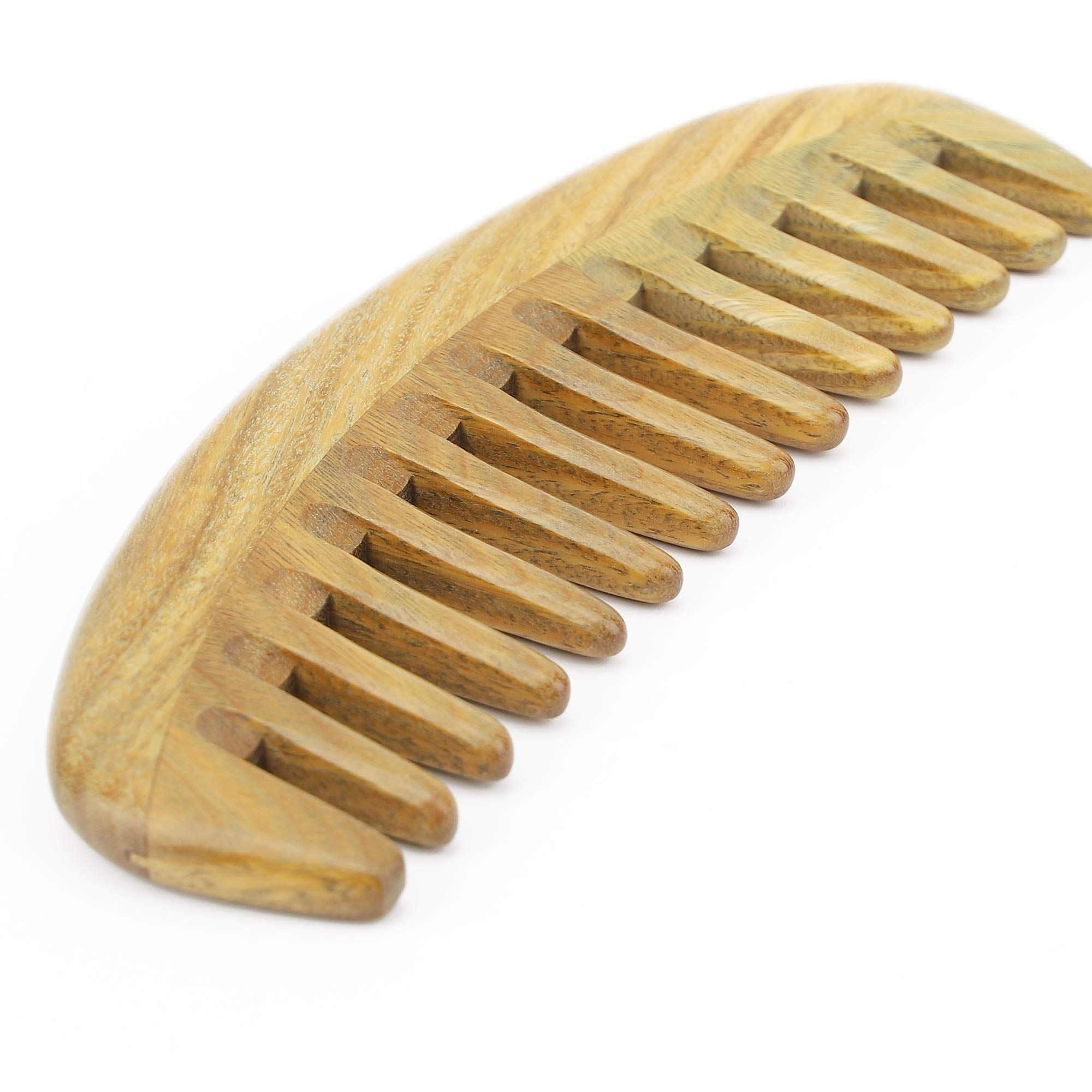Handmade Natural Sandalwood Hair Combs - Anti-Static Sandalwood Scent Natural Hair Detangler Wooden Comb (Oval Wide Tooth) โ image 3