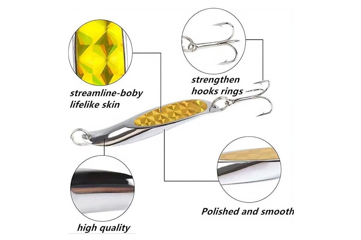 Fishing Lure Metal Slugs Slice Spoon Spinner Baits Tackle Mackerel Tailor Lures โ image 5