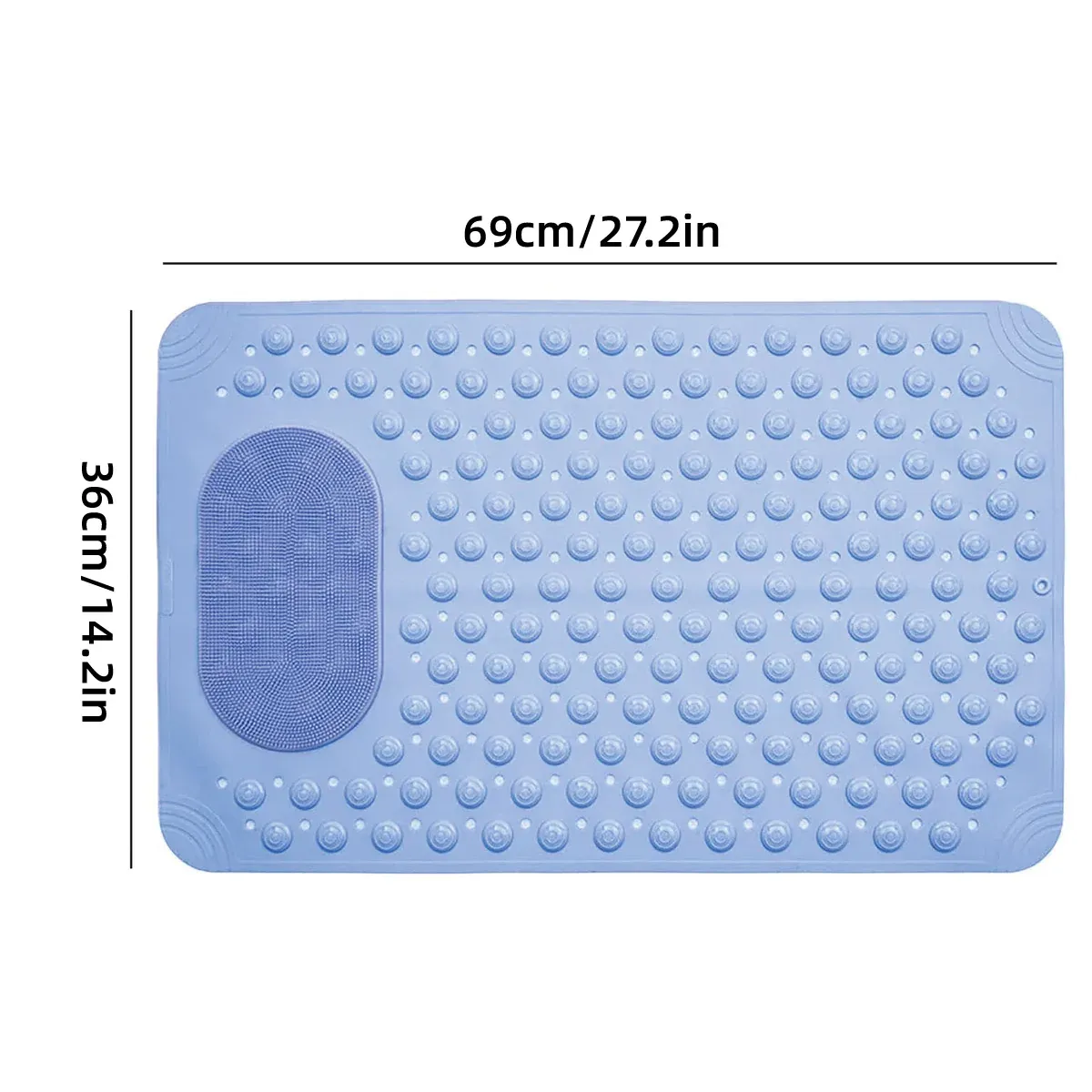 Non Slip Floor Pad Bathroom Tub Mat Bath Shower Mat with Round Massage Point - Pink — image 4