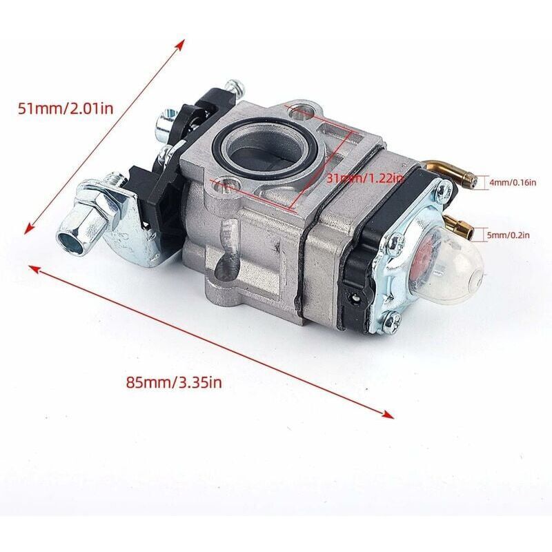 Carburetor Brushcutter 52cc 49cc 43cc Carburetor Kit with Gasket, Hose, Spark Plug and Fuel Filter, by DEBUNS — image 4