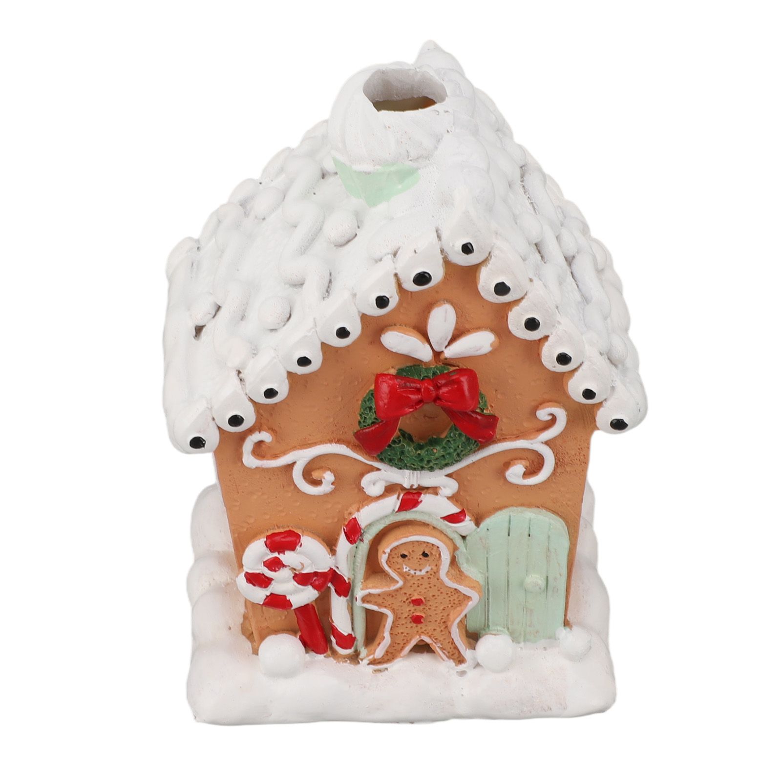 Christmas Gingerbread House Classic Exquisite Resin Christmas House Tabletop Decoration for Gift — image 5