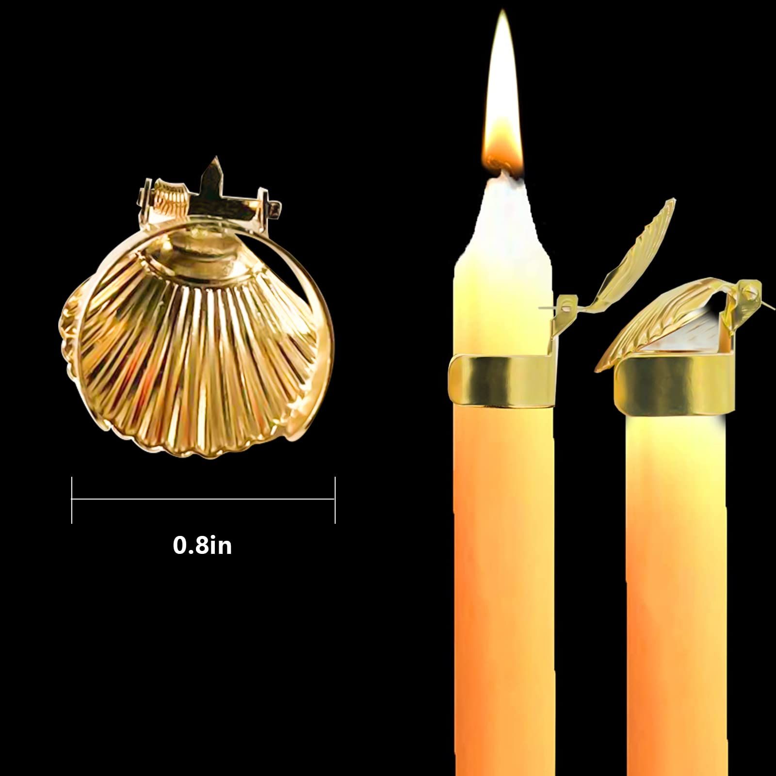Automatic Fire Extinguishing Candle Snuffer Extinguisher Clip On, Candle Safety Guard, Wick Flame Snuffer 4 Pcs (Scallop) — image 5