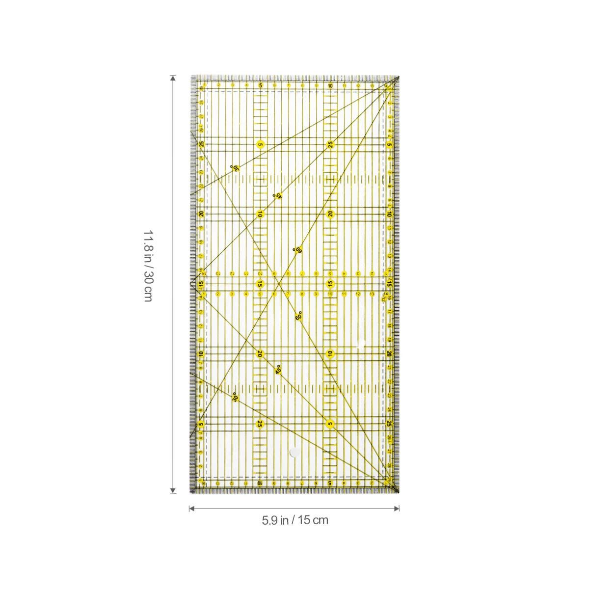 Quilters Ruler with Double Colored and Grid Lines Patchwork Ruler Nonslip Quilters Ruler for Quilting Sewing Crafts โ image 5