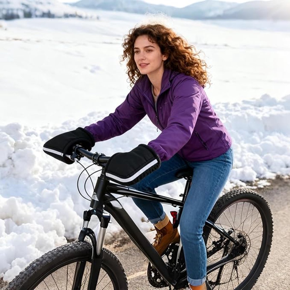 Cycling Gloves - 1 Pair - Extra Padded Cycling Gloves - Warm Gloves - Cycling Gloves - Scooter Gloves - Hand Warmers - Cycling Accessories - With Reflective โ image 4