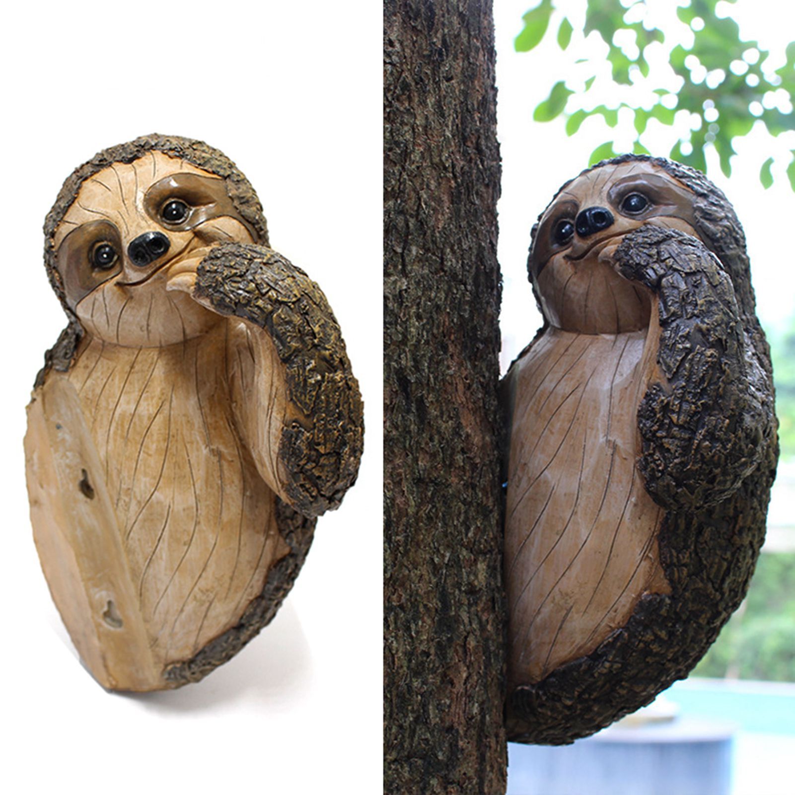 Garden Peeker Sloth Sculptures Lovely Innovative Simulation Resin Waterproof Lasting Tree Hugger Peeker Statue โ image 3