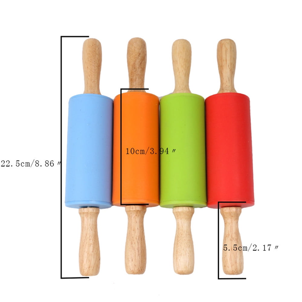 Mini Silicone Rolling Pin, Small Dough Roller with Wood Handle, Non-stick Rolling Pins with Handle, for Craft Kitchen Dough Cookie Pastry Fondant Cake, 1 Pcs โ image 3