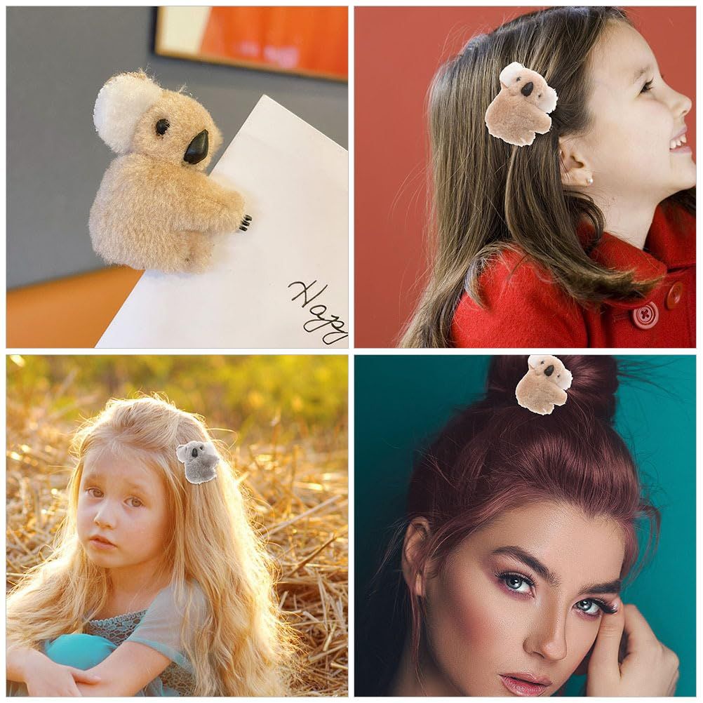 2pcs Koala Bangs Clip Cute Koala Pencil Hugger Toddler Hair Accessories Hair Gems for Women Toddler Hair Barrettes Small Hair — image 5