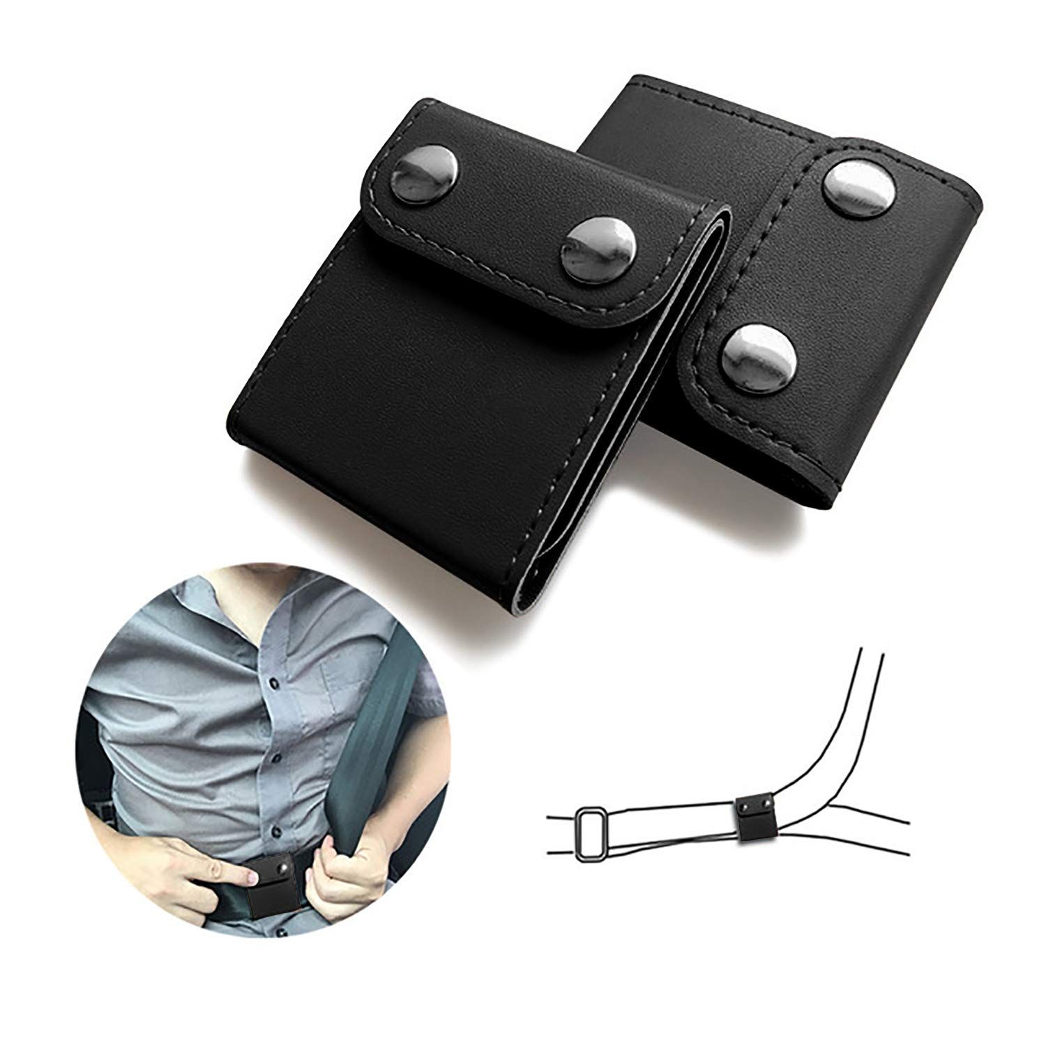 2 Pack Universal Vehicle Seat Belt Adjuster Car Seat Belt Clip Positioner Locking Clip Shoulder Neck Protector