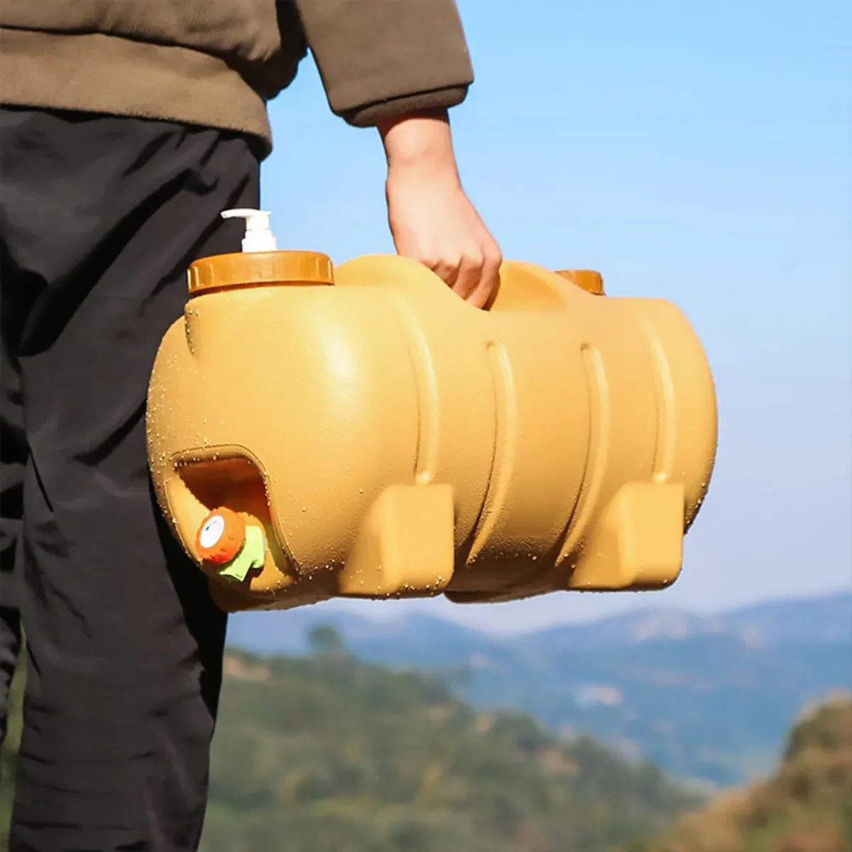 Portable Outdoor Camping Water Storage Tank With Faucet For Car Hiking Travel — image 5