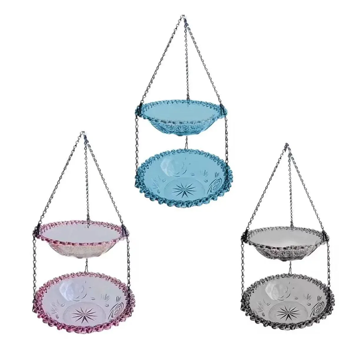Outdoor Hanging Bird Feeder Bath Garden Patio Decoration for Attracting Birds - Grey โ image 3