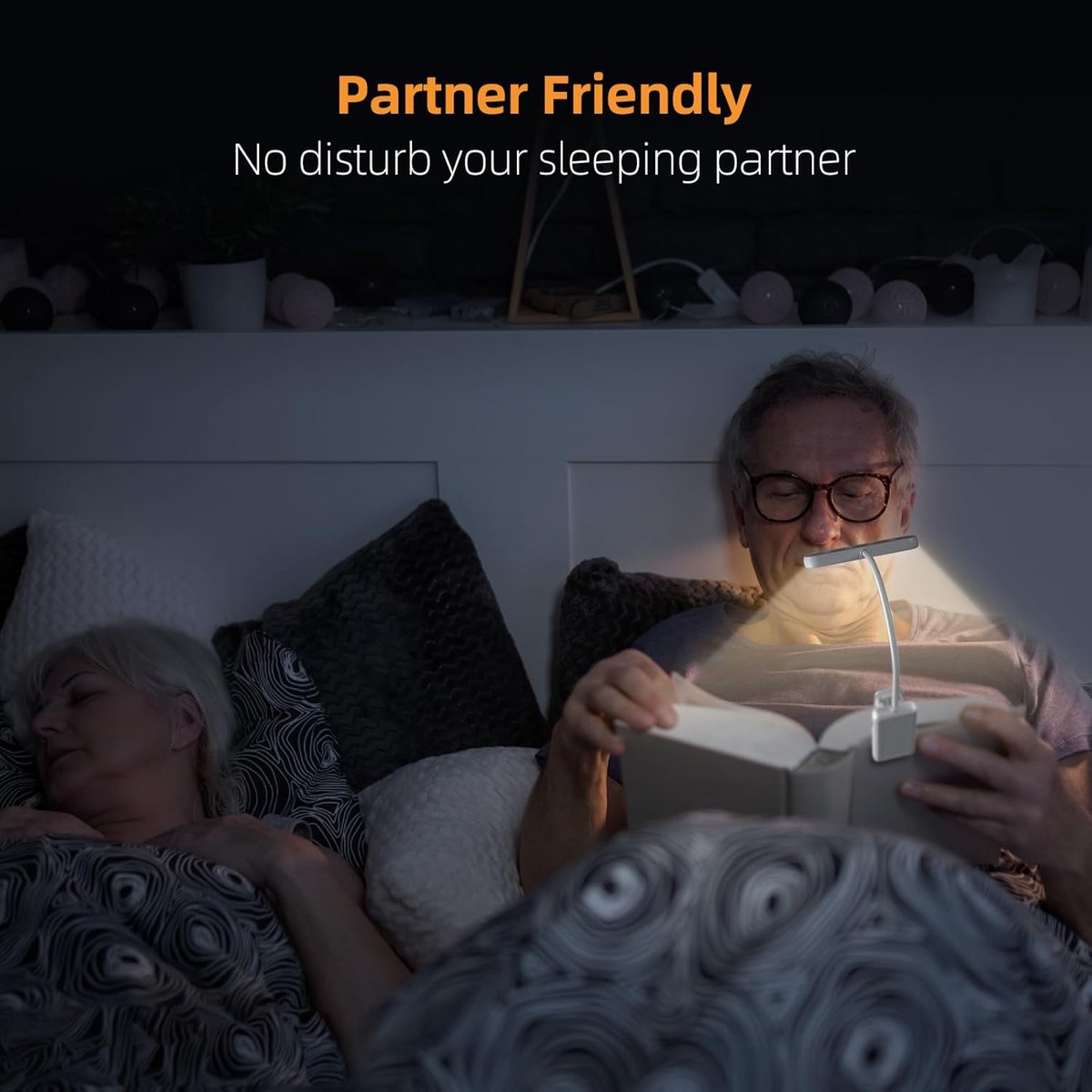 Rechargeable Reading Lamp with Type-C Cable - LED Reading Light for Book with Clip - 24 LED - Reading Lamp Clip [3 Light Modes] - Dimmable - Mini Flexible — image 5