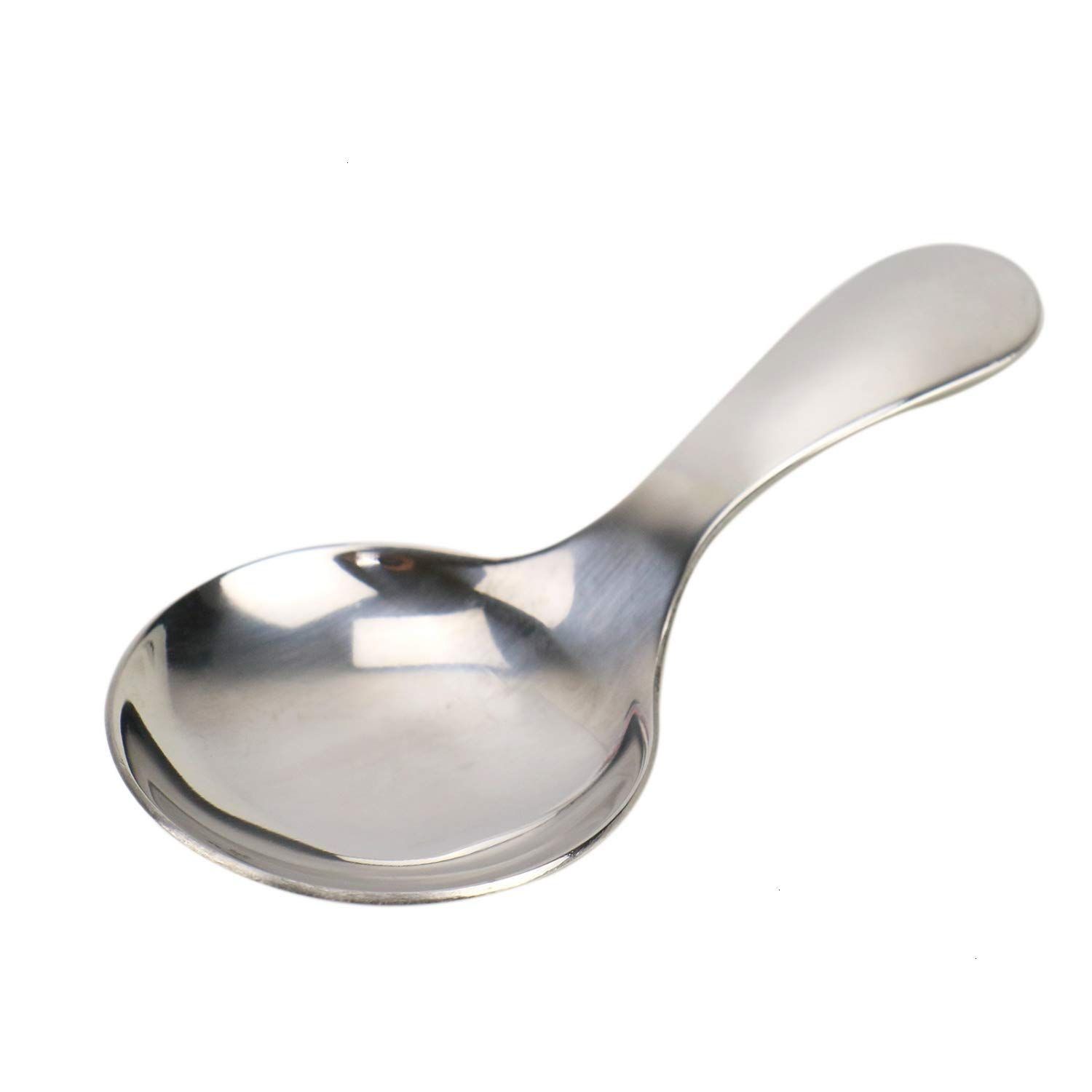 8PCS Silver Stainless Steel Short Handle Spoons Soup Spoons Condiments Spoon Dessert Spoon Tea Coffee Spoons — image 5