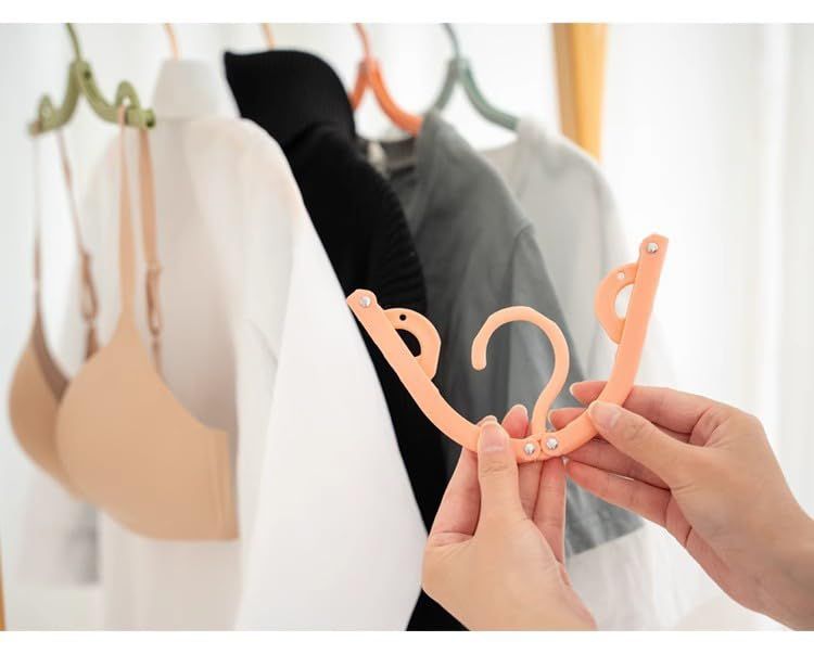 4 Pcs Travel Hangers,Portable Folding Clothes Hangers ,Clothes Drying Rack for Home and Travel (4 Color) — image 4