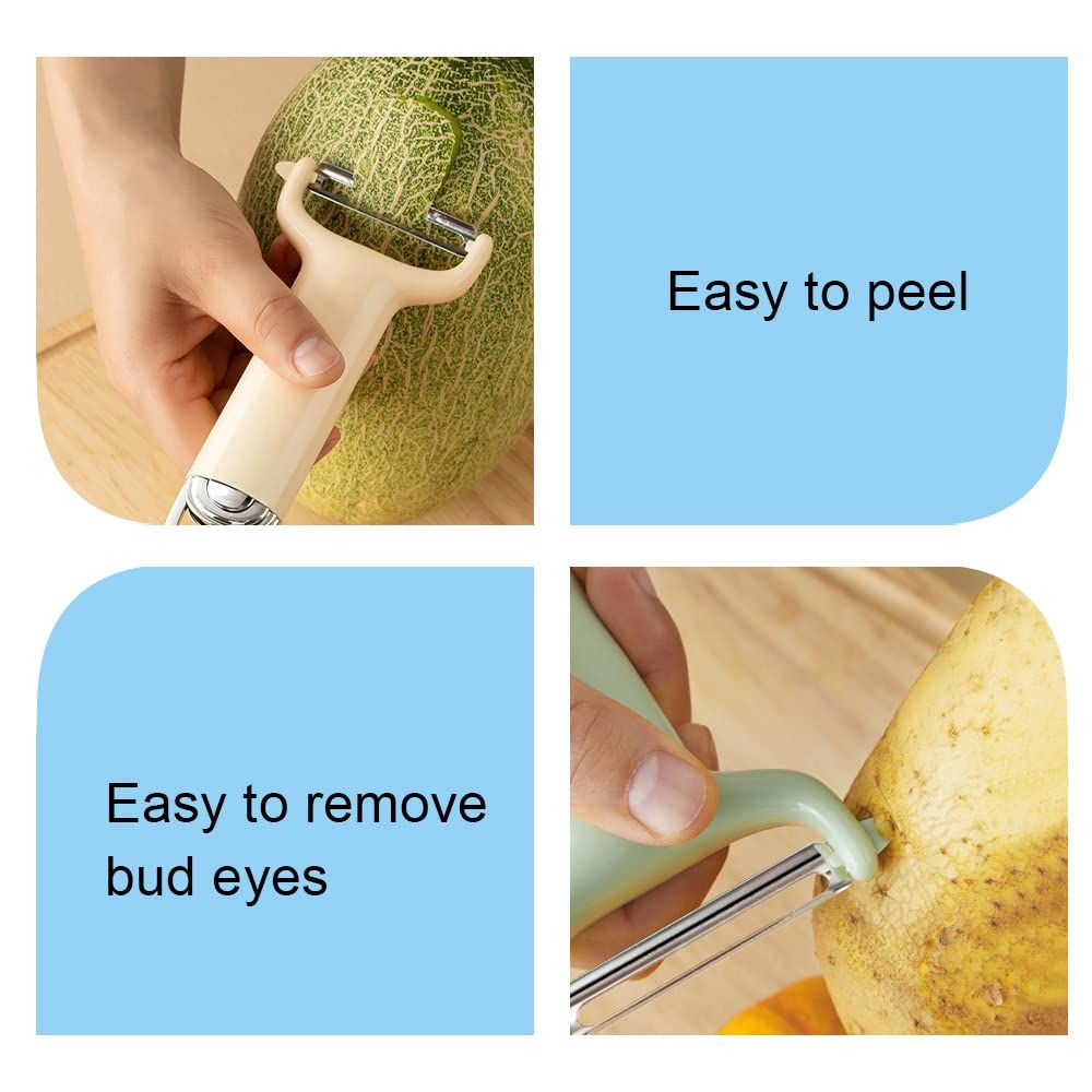 Kitchen Potato Peeler Stainless Steel Sharp Y Peeler Multifunctional Good Grip Vegetable with Hanging Design for Fruit Carrot — image 3