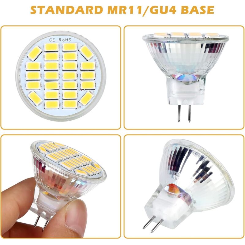 Mr11 Gu4 LED 3W Positive White Light 6500K, Non-Dimmable, Gu4 LED Spot Bulbs, 25-35W Halogen Equivalent, 350Lm, Ac/Dc — image 2