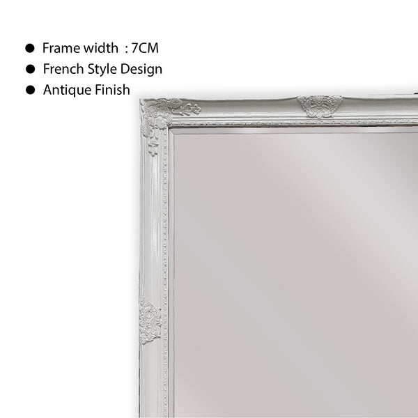 French Provincial Ornate Mirror - White - Small 80cm x 110cm — image 3