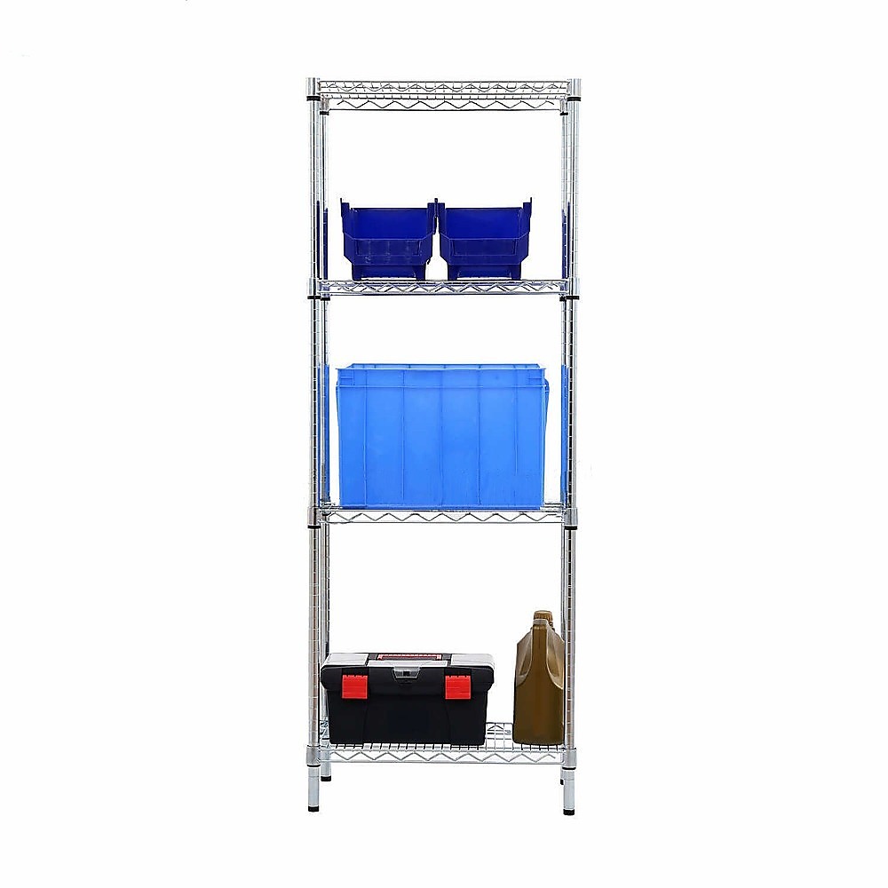 Modular Wire Storage 35x35cm Steel Shelving Chrome With Fixed Legs For Garage Warehouse Or Kitchen Organisation — image 5