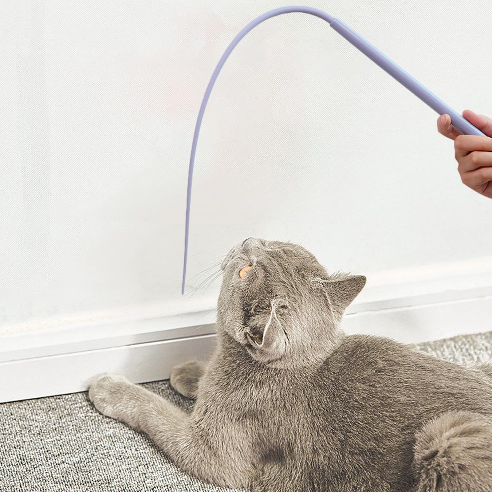 Cat Teaser, Silicone Mouse Tail Shape Cat Wand Toy, Interactive Cat Toys for Indoor Cats, 77cm Cute Cat Toys for Relaxing — image 4