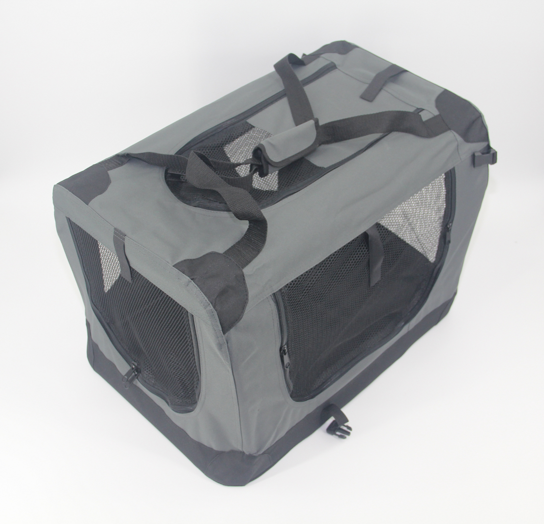 YES4PETS Medium Portable Foldable Dog Cat Puppy Rabbit Soft Crate Carrier-Grey — image 2